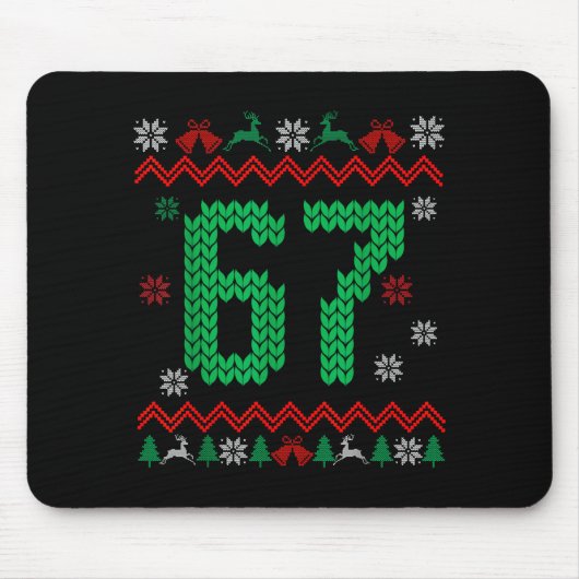 Christmas Santa 67 Six Seven Meme Ugly Sweater  マウスパッド (正面)