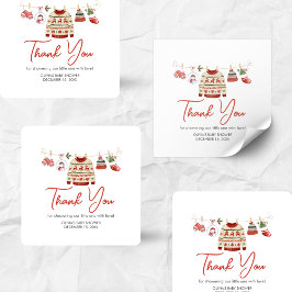 Christmas Santa Baby Shower スクエアシール