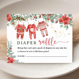 Christmas Santa Baby Shower Diaper Raffle  エンクロージャーカード