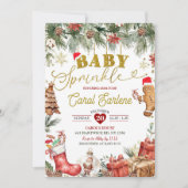 Christmas Santa Baby Sprinkle Baby Shower 招待状 (正面)
