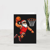 Christmas Santa Basketball Player Dunking Basketba カード (正面)