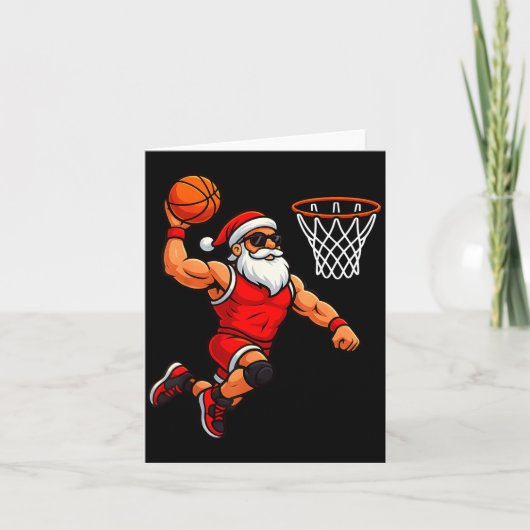 Christmas Santa Basketball Player Dunking Basketba カード (正面)