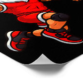 Christmas Santa Basketball Player Dunking Basketba ポスター (角)