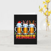 Christmas Santa Beer Lovers Funny Drinking Trend N カード (黄色い花)