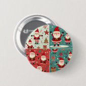 Christmas Santa Buttons 缶バッジ (正面&裏面)