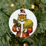 Christmas Santa Cat by Louis Wain ・オーナメント セラミックオーナメント<br><div class="desc">1860年にロンドンに滞在したルイ・ワインの芸術を特徴とする生まれクリスマスの一つの装飾品。彼が猫を描いたのは温かさとキャラクター素晴らしとユーモアだ。彼のスケッチ人気があるは荒れ狂い、初めてネズミ捕りというより、愛猫の飼い主として見られるようになった。</div>