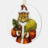 Christmas Santa Cat by Louis Wain ・オーナメント セラミックオーナメント (左)
