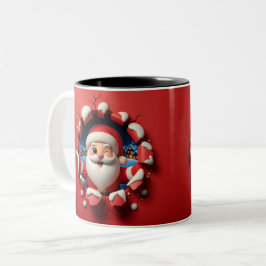 Christmas Santa Claus 3D Mugs| Merry Christmas Mug ツートーンマグカップ