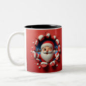 Christmas Santa Claus 3D Mugs| Merry Christmas Mug ツートーンマグカップ (左)