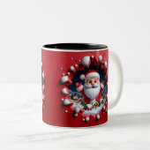 Christmas Santa Claus 3D Mugs| Merry Christmas Mug ツートーンマグカップ (正面右)