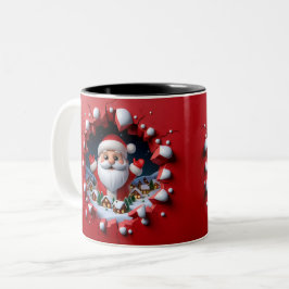 Christmas Santa Claus 3D Mugs| Merry Christmas Mug ツートーンマグカップ