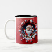 Christmas Santa Claus 3D Mugs| Merry Christmas Mug ツートーンマグカップ (左)
