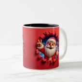 Christmas Santa Claus 3D Mugs| Merry Christmas Mug ツートーンマグカップ (正面右)