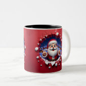 Christmas Santa Claus 3D Mugs| Merry Christmas Mug ツートーンマグカップ (正面右)