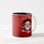 Christmas Santa Claus 3D Mugs| Merry Christmas Mug ツートーンマグカップ (正面右)