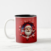Christmas Santa Claus 3D Mugs| Merry Christmas Mug ツートーンマグカップ (左)