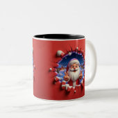 Christmas Santa Claus 3D Mugs| Merry Christmas Mug ツートーンマグカップ (正面右)