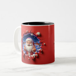 Christmas Santa Claus 3D Mugs| Merry Christmas Mug ツートーンマグカップ