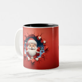 Christmas Santa Claus 3D Mugs| Merry Christmas Mug ツートーンマグカップ