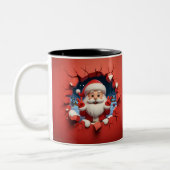 Christmas Santa Claus 3D Mugs| Merry Christmas Mug ツートーンマグカップ (左)