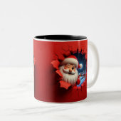 Christmas Santa Claus 3D Mugs| Merry Christmas Mug ツートーンマグカップ (正面右)