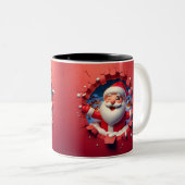 Christmas Santa Claus 3D Mugs| Merry Christmas Mug ツートーンマグカップ (正面右)