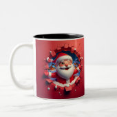 Christmas Santa Claus 3D Mugs| Merry Christmas Mug ツートーンマグカップ (左)