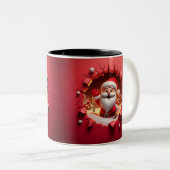 Christmas Santa Claus 3D Mugs| Merry Christmas Mug ツートーンマグカップ (正面右)