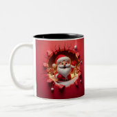 Christmas Santa Claus 3D Mugs| Merry Christmas Mug ツートーンマグカップ (左)