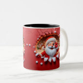 Christmas Santa Claus 3D Mugs| Merry Christmas Mug ツートーンマグカップ (正面右)
