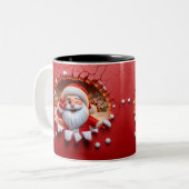 Christmas Santa Claus 3D Mugs| Merry Christmas Mug ツートーンマグカップ (正面左)