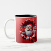 Christmas Santa Claus 3D Mugs| Merry Christmas Mug ツートーンマグカップ (左)