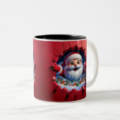 Christmas Santa Claus 3D Mugs| Merry Christmas Mug ツートーンマグカップ (正面右)