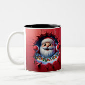 Christmas Santa Claus 3D Mugs| Merry Christmas Mug ツートーンマグカップ (左)
