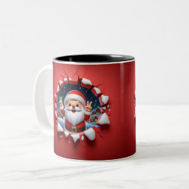 Christmas Santa Claus 3D Mugs| Merry Christmas Mug ツートーンマグカップ