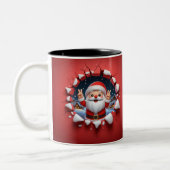 Christmas Santa Claus 3D Mugs| Merry Christmas Mug ツートーンマグカップ (左)