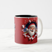 Christmas Santa Claus 3D Mugs| Merry Christmas Mug ツートーンマグカップ (正面右)