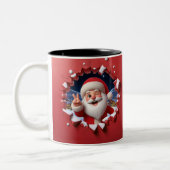 Christmas Santa Claus 3D Mugs| Merry Christmas Mug ツートーンマグカップ (左)
