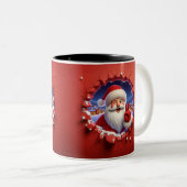 Christmas Santa Claus 3D Mugs| Merry Christmas Mug ツートーンマグカップ (正面右)