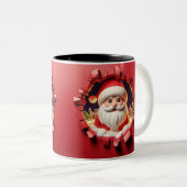 Christmas Santa Claus 3D Mugs| Merry Christmas Mug ツートーンマグカップ (正面右)