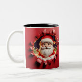 Christmas Santa Claus 3D Mugs| Merry Christmas Mug ツートーンマグカップ (左)