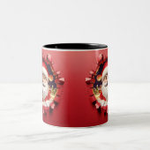 Christmas Santa Claus 3D Mugs| Merry Christmas Mug ツートーンマグカップ (中央)