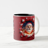 Christmas Santa Claus 3D Mugs| Merry Christmas Mug ツートーンマグカップ (正面右)