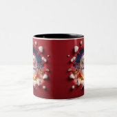 Christmas Santa Claus 3D Mugs| Merry Christmas Mug ツートーンマグカップ (中央)