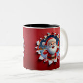 Christmas Santa Claus 3D Mugs| Merry Christmas Mug ツートーンマグカップ (正面右)