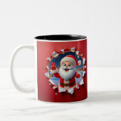 Christmas Santa Claus 3D Mugs| Merry Christmas Mug ツートーンマグカップ (左)