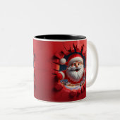 Christmas Santa Claus 3D Mugs| Merry Christmas Mug ツートーンマグカップ (正面右)