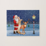 Christmas Santa Claus And Reindeer | Holidays ジグソーパズル<br><div class="desc">This design features Santa Claus checking his list with his reindeer in a winter wonderland.
 #christmas #santa #snow #winter #holiday #seasonal #festive #SantaClaus #FatherChristmas #fun #gifts #cute #design #style #puzzles #games #toys #jigsaw</div>