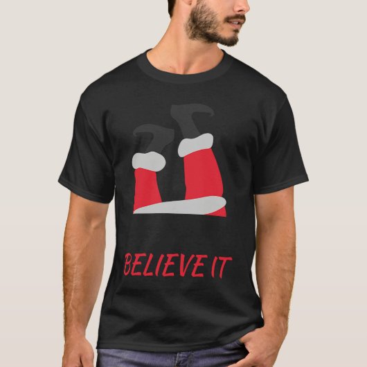 Christmas Santa Claus Chimney Believe Tシャツ (正面)