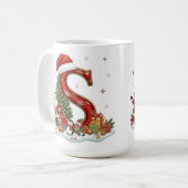Christmas Santa Claus Elf Penguin Alphabet S コーヒーマグカップ (正面左)